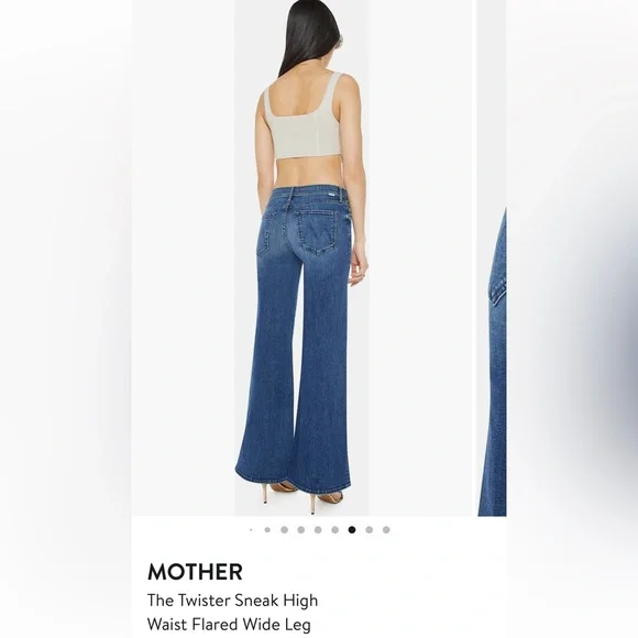 MOTHER Twister Sneak High Waist Flared Wide Leg - Size 25 - Picture 2 of 8